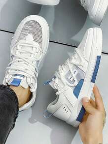 男士透氣網眼舒適軟底運動鞋,低幫休閒平底鞋適合日常通勤 - 彩色 - 查看 3