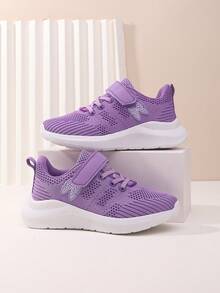 Spring Breathable Lightweight Girls' Casual Outdoor Running Shoes, Butterfly Pattern Sports Shoes - Purple - View 6
