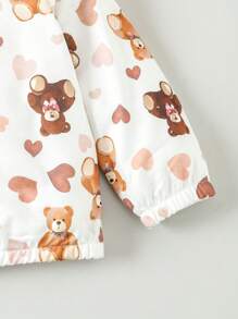 寶寶女孩可愛熊印花夾克，適用於春季和夏季 - 彩色 - 查看 3
