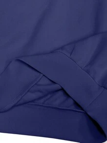 INAWLY 女士字母印花圓領運動服套裝 - 藏蓝色 - 查看 5