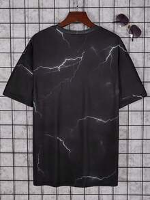 Teenage Boys' Tiger Print Slogan Round Neck T-Shirt - Black - View 2