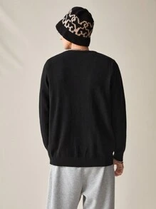Manfinity RebelGame Jersey De Punto Con Cuello Alto Y Manga Larga - Negro - Ver 2