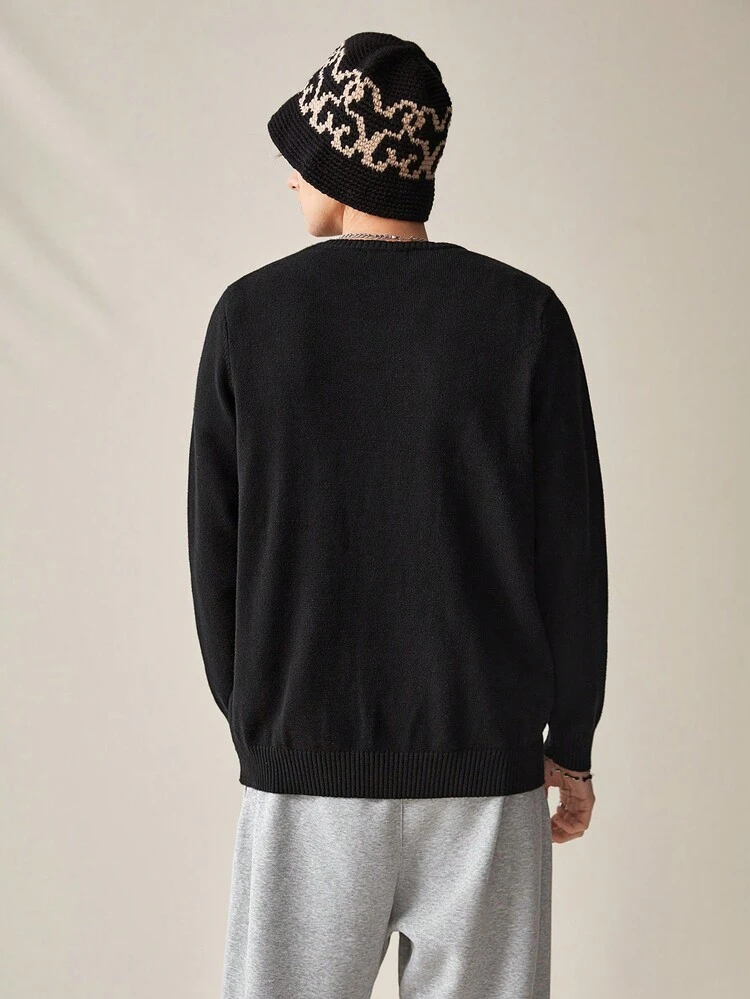 Men Heart Pattern Sweater