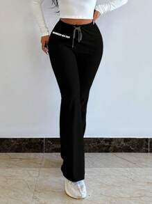 VaVaBold Women's Drawstring & Flared Pants Fall Cloth For Women - Black - View 6