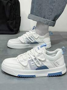 男士透氣網眼舒適軟底運動鞋,低幫休閒平底鞋適合日常通勤 - 彩色 - 查看 4