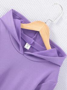 少女實色膝上連帽運動衫裙,秋冬季節必備單品