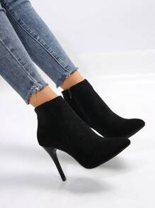 Fall/Winter New Arrival Women's Fashionable Elegant Pointed Toe Suede Ankle Boots With Thin Heels,Style With Jeans,Boots For Women