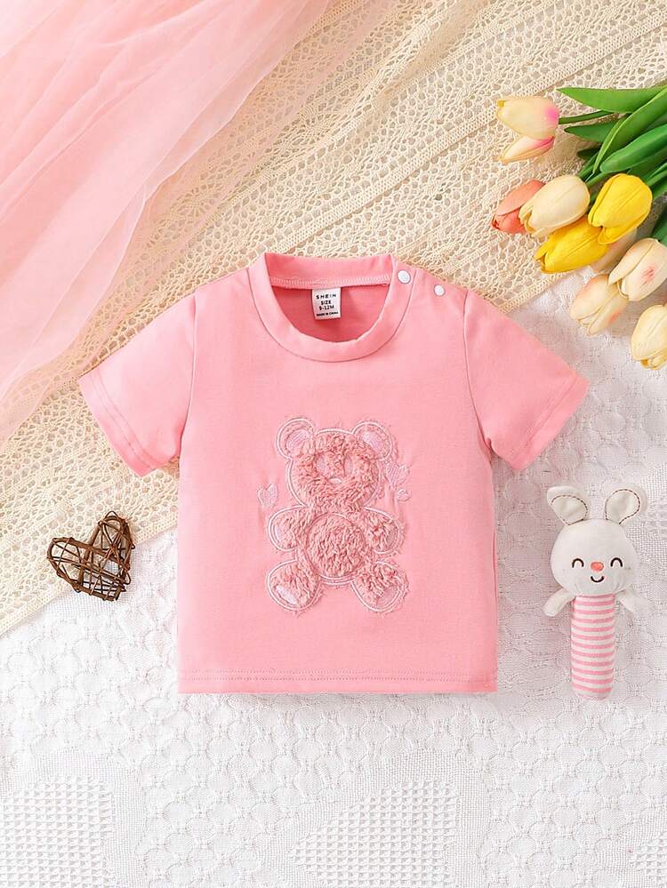 Fashionable Cool Embroidered Plush Cute Toddler Girls' Top