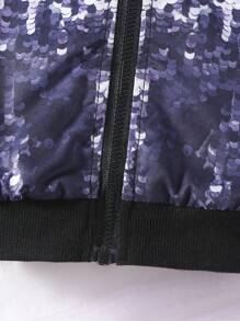 Baby Girls' Fashionable Shiny Glitter Printed Long-sleeve Cardigan, Paired With Printed Skirt Outfit For Autumn/winter