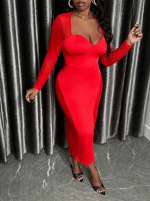 Slaydiva Vestido De Corsé Sin Respaldo Con Escote En Corazón De Talla Grande