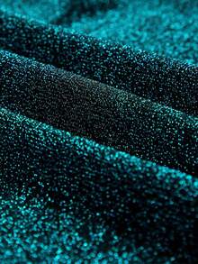 Acelitt Vestido de dama de honor de un hombro fruncido bajo cruzado brillante - Verde - Ver 4