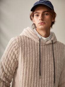 Manfinity RebelGame 抽繩連帽衛衣 - 杏色 - 查看 1