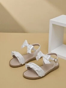 Girls' Silver White Pleated Lace Bow Knot Princess Sandals, For Pre-Teens To Teens - Silver - View 4