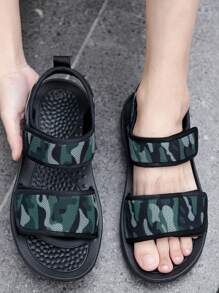 Nam Mùa hè Nhẹ Thoáng khí Ngụy trang Dép đi biển - màu đen - Xem 4