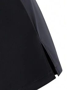 青少女街頭風pu皮迷你裙 - 黑色 - 查看 5