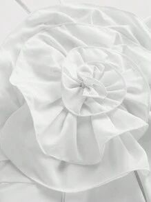 SHEIN Privé Kích thước lớn Của phụ nữ Áo ba lỗ Với 3D Hoa Nhiều lớp Và Lãng mạn Trắng Cho Ngày Lễ Tình Nhân Ngày Hoặc Đường phố Mặc - trắng - Xem 6