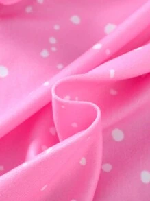 SHEIN 年輕女孩2入組休閒蠟筆字母印短袖t恤和豹紋短褲 - 粉色 - 查看 5