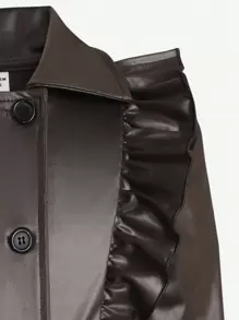 SHEIN 姐妹裝補間女孩潮流時尚酷炫機車風休閒連身裙日常穿春秋冬季 - 咖啡 - 查看 4