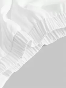 SHEIN MOD Women's Elastic Waist Double Layer Ruffle Hem Skirt - White - View 4