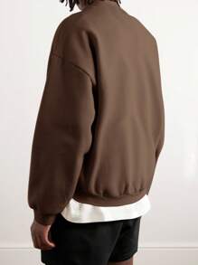 Men's Letter Printed Sweatshirt And Shorts 2 Pieces Set - Multicolor - View 2