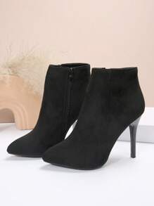 Fall/Winter New Arrival Women's Fashionable Elegant Pointed Toe Suede Ankle Boots With Thin Heels,Style With Jeans,Boots For Women