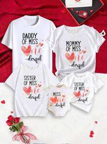 寶寶女孩短袖肚兜,標語印花 - 白色 - 查看 3