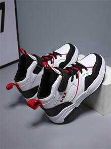 1pair Children's High-Top Athletic Shoes For Fall/Winter, Students' Sneakers - Multicolor - View 4