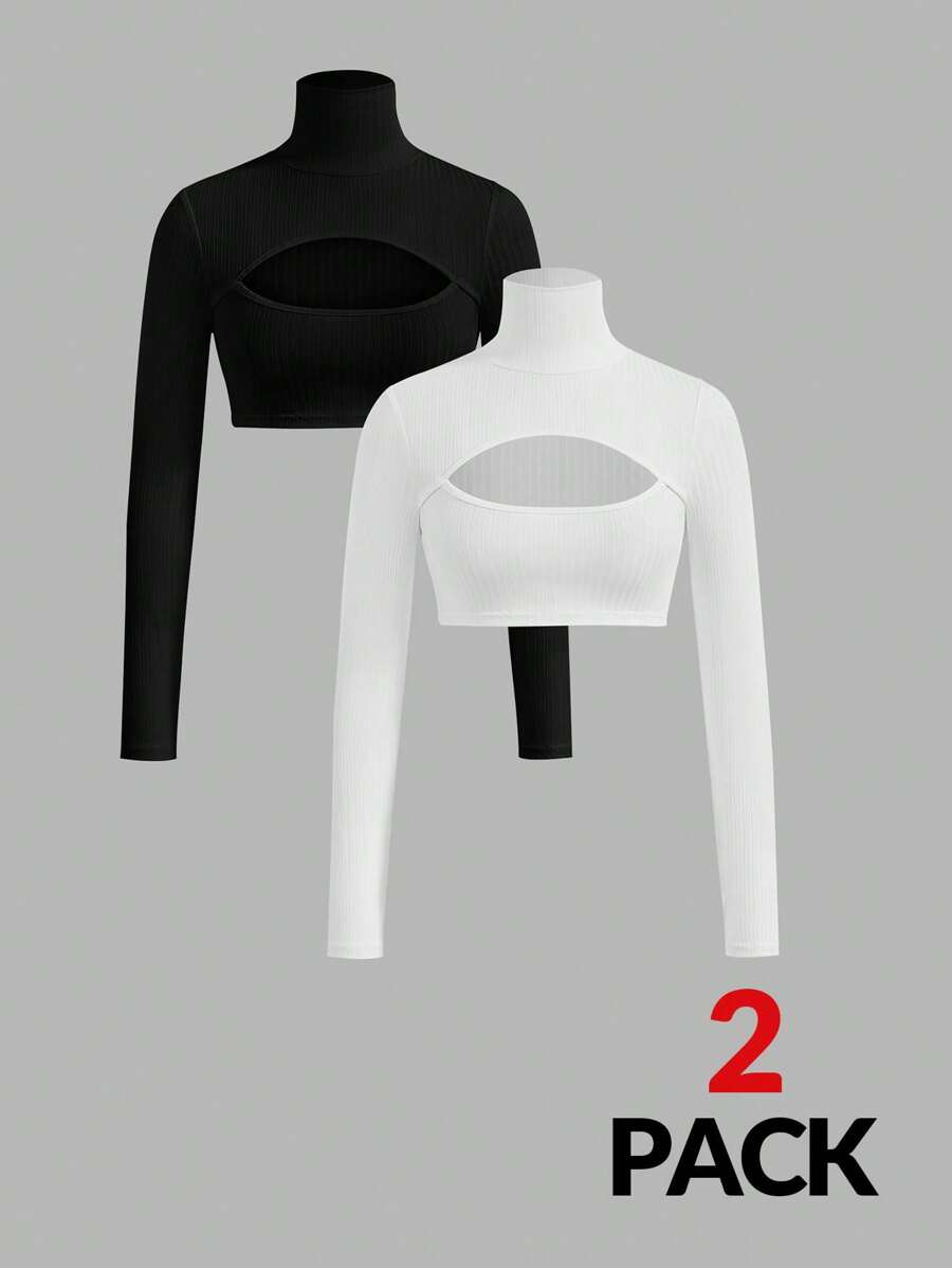 SHEIN EZwear 長袖削減前t恤 - 彩色 - 查看 1