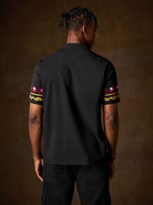 HOUSE OF THE DRAGON X SHEIN Camisa Impresa Para Hombre Con Patrón De Dragón Y Bloqueo De Color
