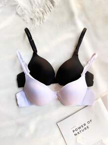 SHAPORA 2入組純色鋼圈內衣 - 彩色 - 查看 3
