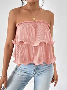 Firerie 女用荷葉邊露肩上衣 - 粉色 - 查看 6