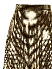 EARO Elegant Long Flare Skirt For Party, With Shiny Sequins And Comfortable Stretchy Fabric, New Spring/Autumn High-End Flattering Loose Fit Cinched Waist Sequin Skirt - màu đen - Xem 3