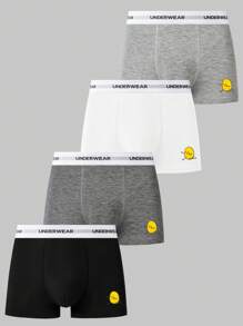 4入組男士卡通印花短褲 - 彩色 - 查看 1