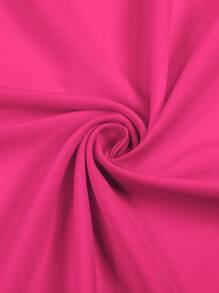 Women's Solid Color Long Sleeve Single-Breasted Casual Loose High-Low Hem Shirt Dress - Pink - View 7