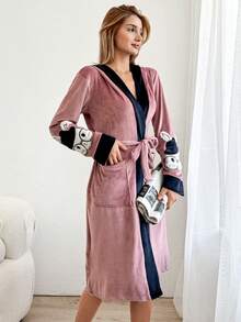 RueChic Embrodery Detailed Women Robe - Multicolor - View 3