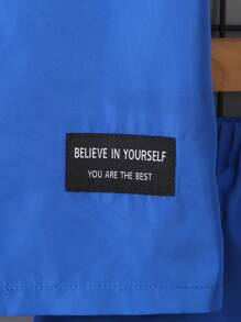 SHEIN Młody chłopiec 2 sztuki/zestaw Młody chłopiec Łatana koszula i spodenki Strój