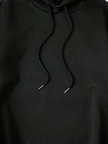 SHEIN EZwear Women's Casual Slogan Graphic Printed Hooded Drawstring Casual Sweatshirt - Black - View 8