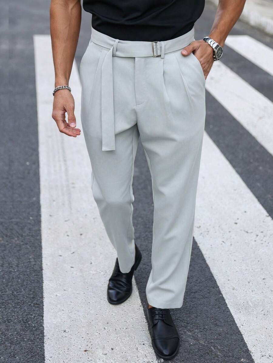 Manfinity Bizformal Men's Straight Leg Business Casual Dress Pants ...