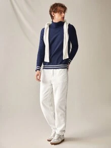 Manfinity RebelGame Nam Màu thuần Quần jean - trắng - Xem 3