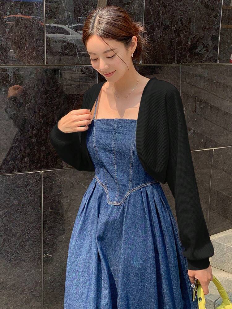 Women's Solid Color Casual/Business Open Front Long Sleeve Jacket For Autumn