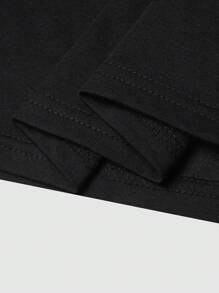 Manfinity Homme Men Plus Size Basic Plain High Neck Long Sleeve T-Shirt, For Work, Fall