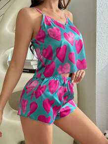 SweetSlumber 女士心形圖案睡衣套裝 - 彩色 - 查看 7