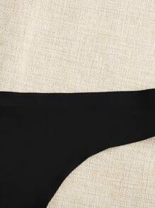 SHEIN Daily&Casual 3pcs Solid Sexy Sports Thong - Multicolor - View 4