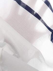 SHEIN Baby Girl Casual, Comfortable, Cute, Fashionable College Style Color Block Striped Bubble Sleeve Dress With Peter Pan Collar And Pleats - Multicolor - View 5