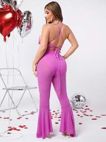 SHEIN SXY 女士純色喇叭褲