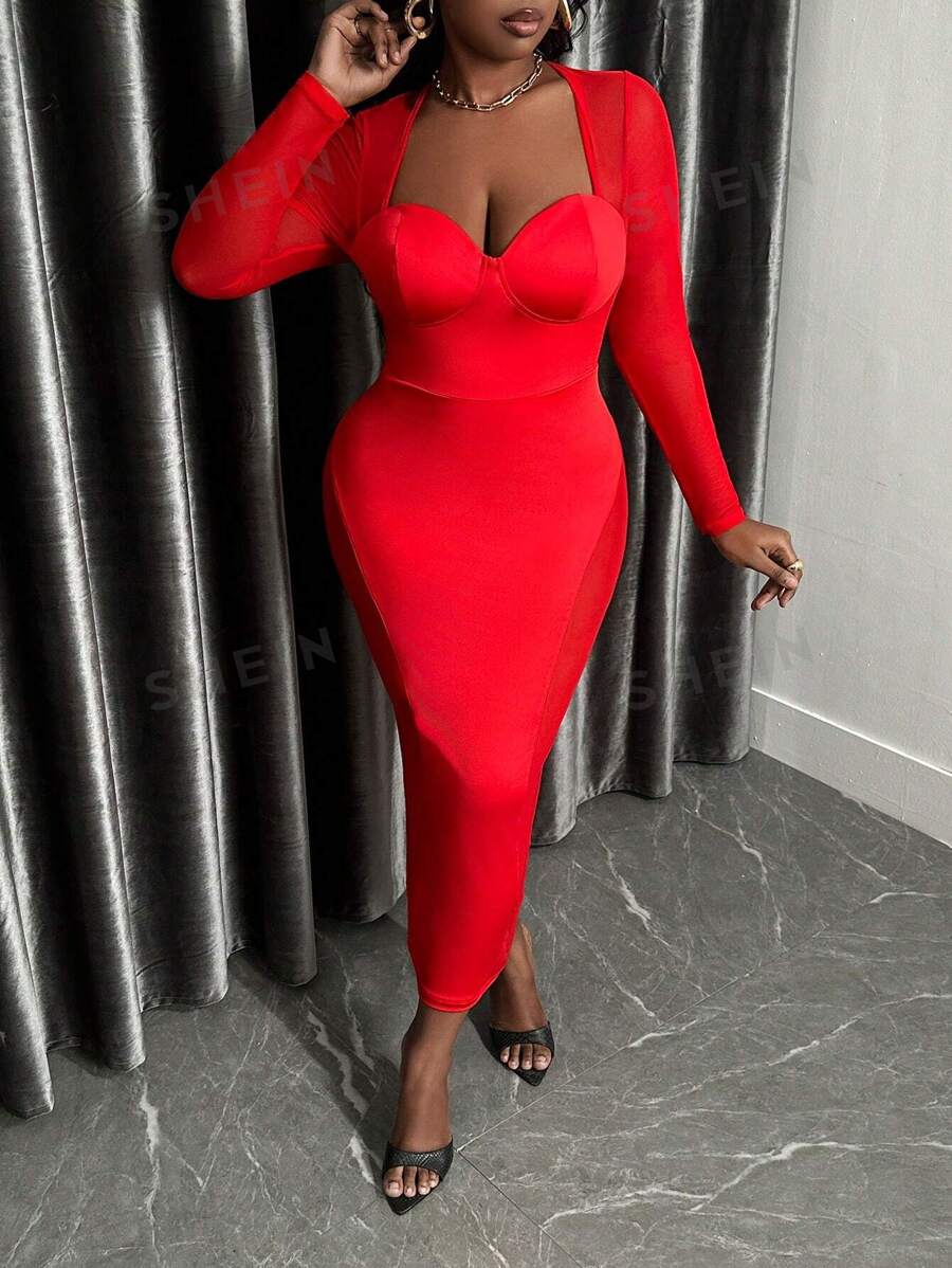 Slaydiva Vestido De Corsé Sin Respaldo Con Escote En Corazón De Talla Grande