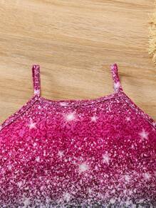 SHEIN GraphicGems 年輕女孩獨角獸印花背心a字裙 - 彩色 - 查看 4