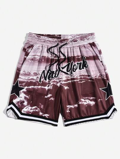 Street Life Shorts Stampati A Stelle E Lettere Per Uomo