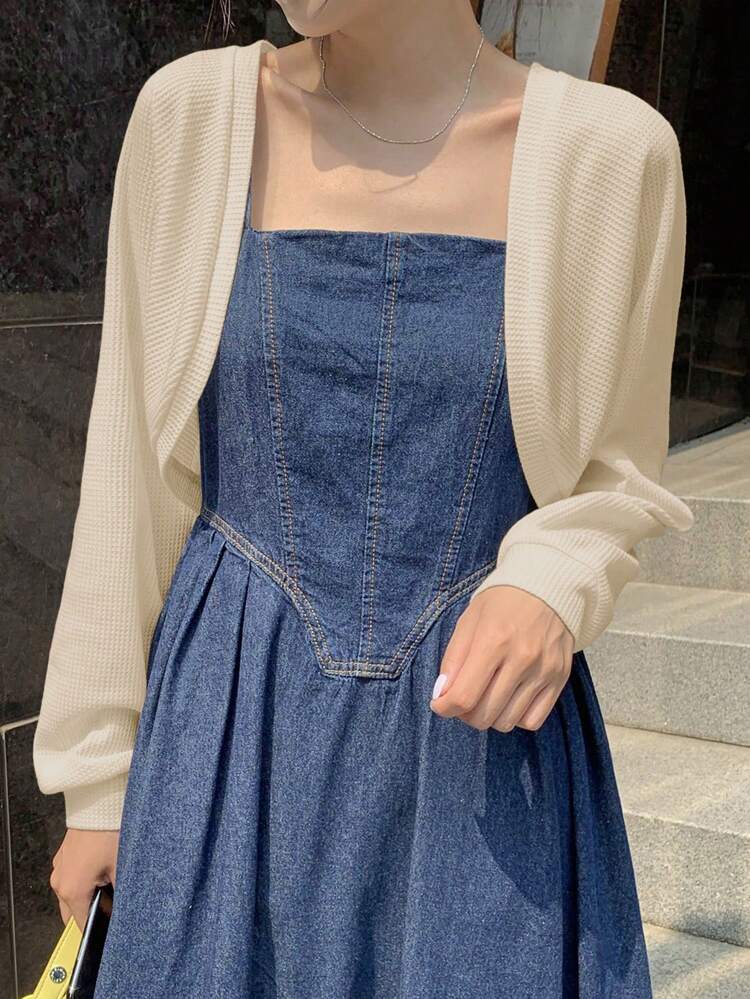 Women's Solid Color Long Sleeve Open Front Casual Business Jacket, Autumn