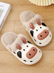 卡通風格女款易清潔新款eva拖鞋,防水,厚底,防滑耐用,適合室內冬季使用 - 白色 - 查看 6